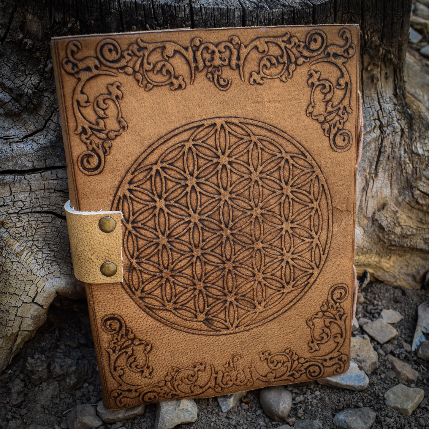 Flower of Life Leather Journal