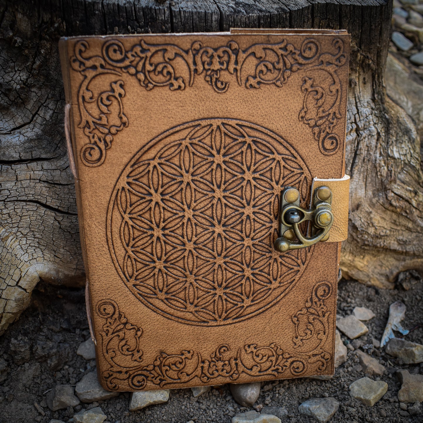 Flower of Life Leather Journal
