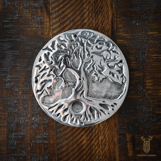 Aluminum World Tree Incense Holder With Watermark - Top