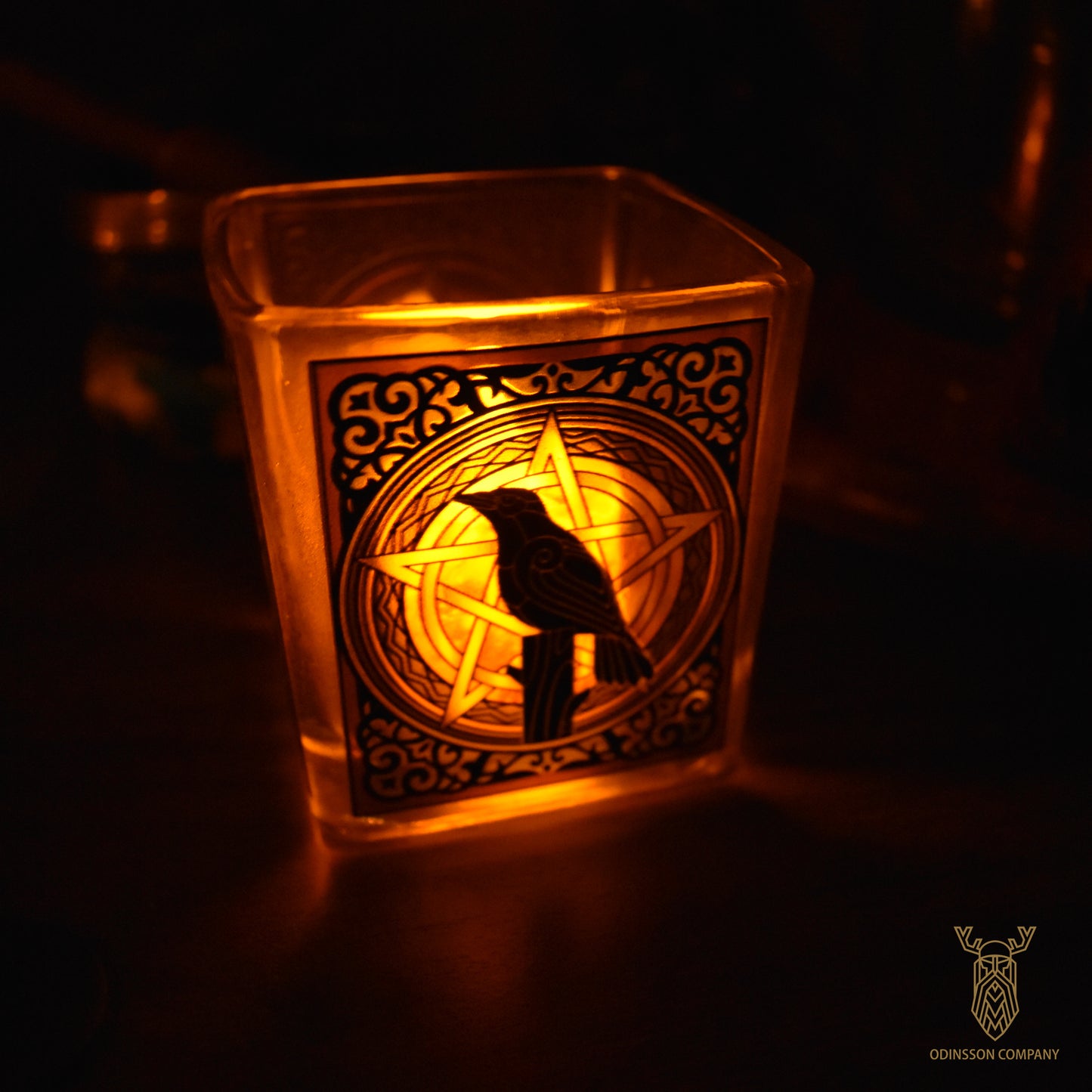 Raven Candle Holder w/ Electric Candle