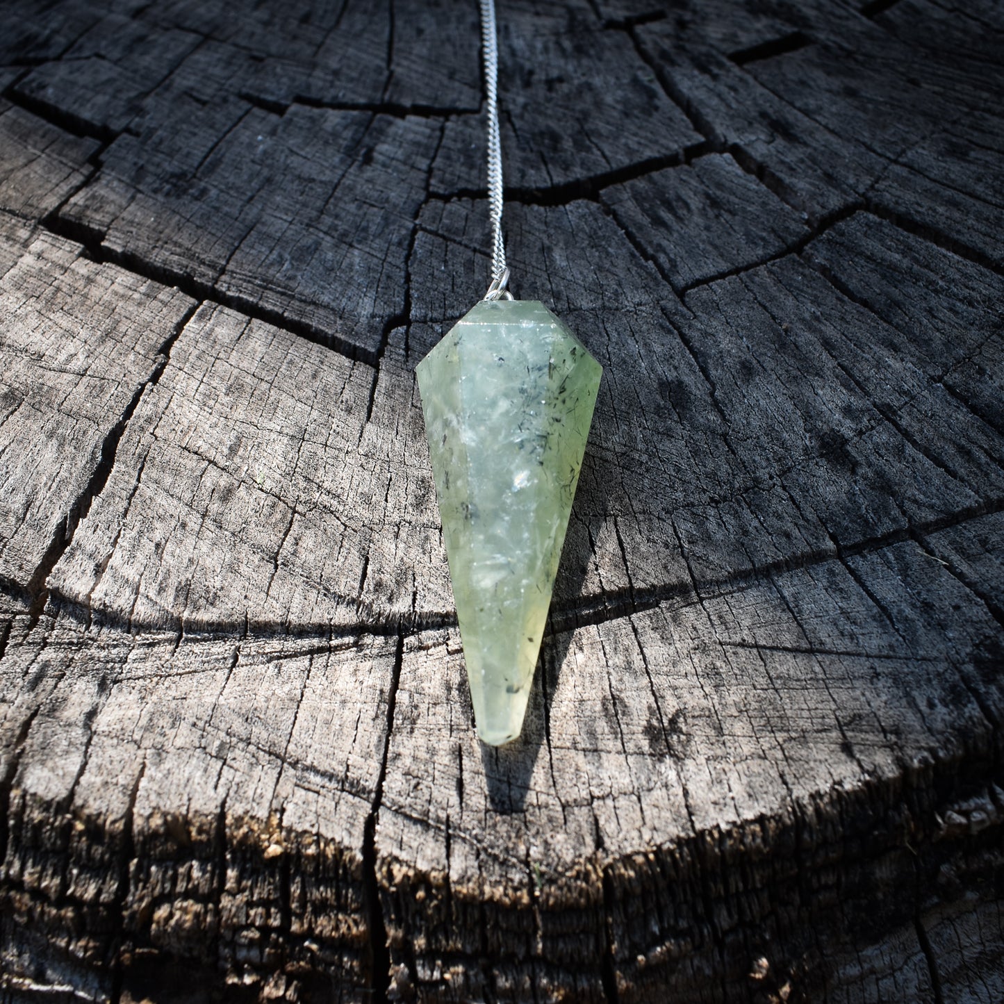 Prehnite Gemstone Pendulum