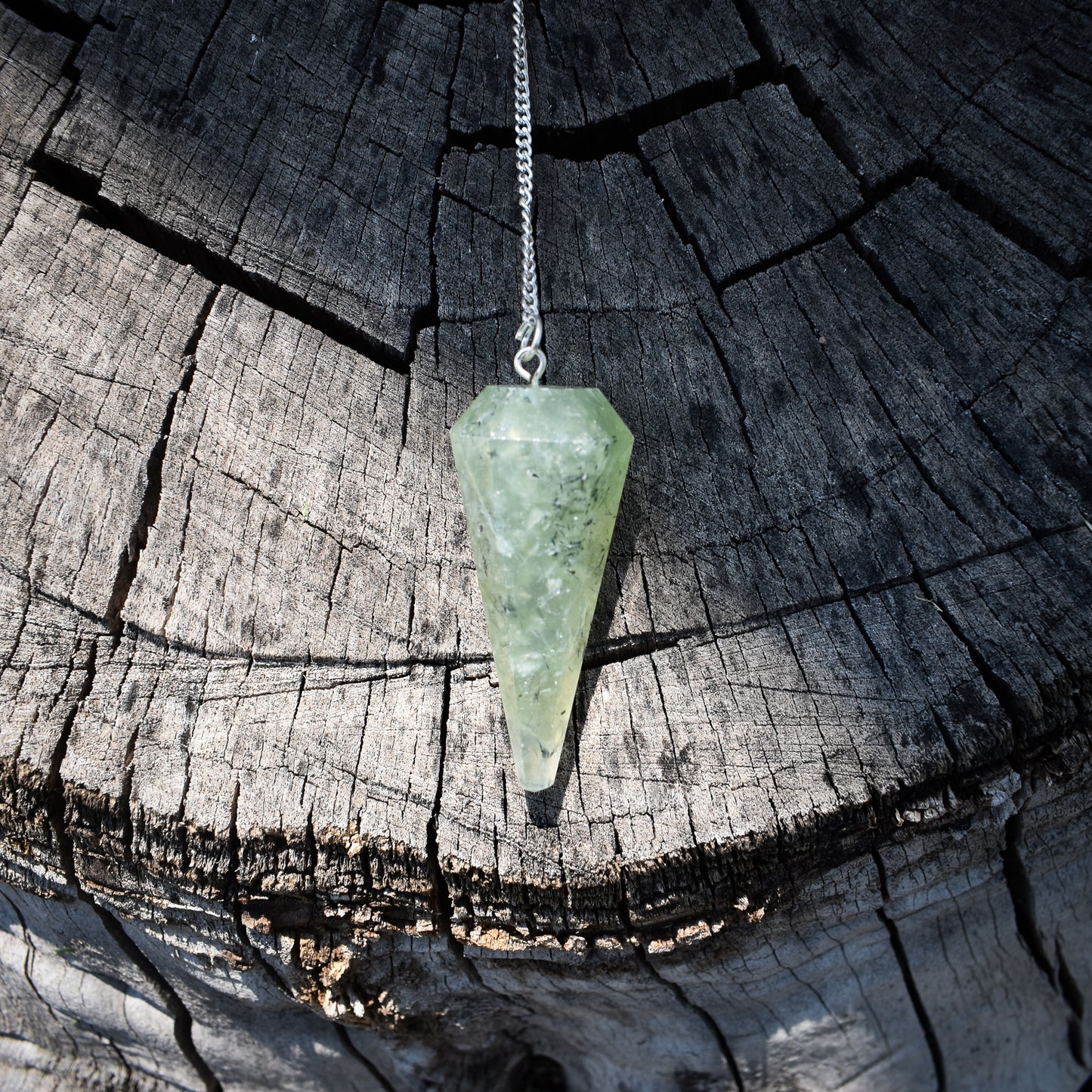 Prehnite Gemstone Pendulum