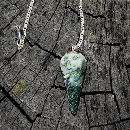 Tree Agate Gemstone Pendulum